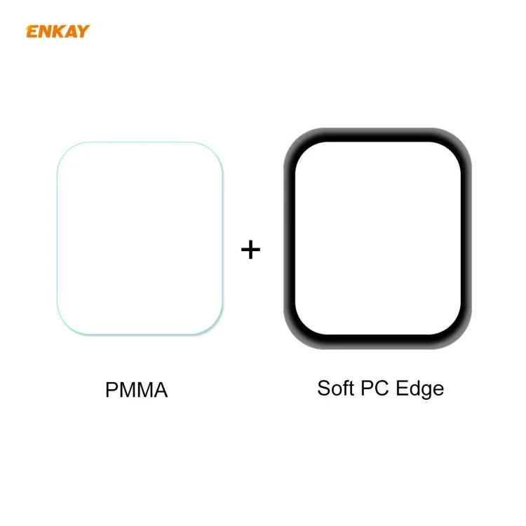 2 Stück ENKAY Hat-Prince 3D Vollbild-Displayschutzfolie aus weichem PC-Rand + PMMA HD-Displayschutzfolie, für Apple Watch 6/5/4/SE 44 mm und 40 mm
