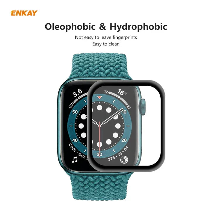 2 Stück ENKAY Hat-Prince 3D Vollbild-Displayschutzfolie aus weichem PC-Rand + PMMA HD-Displayschutzfolie, für Apple Watch 6/5/4/SE 44 mm und 40 mm