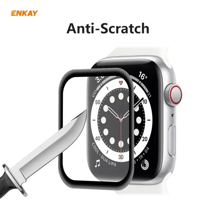 2 Stück ENKAY Hat-Prince 3D Vollbild-Displayschutzfolie aus weichem PC-Rand + PMMA HD-Displayschutzfolie, für Apple Watch 6/5/4/SE 44 mm und 40 mm