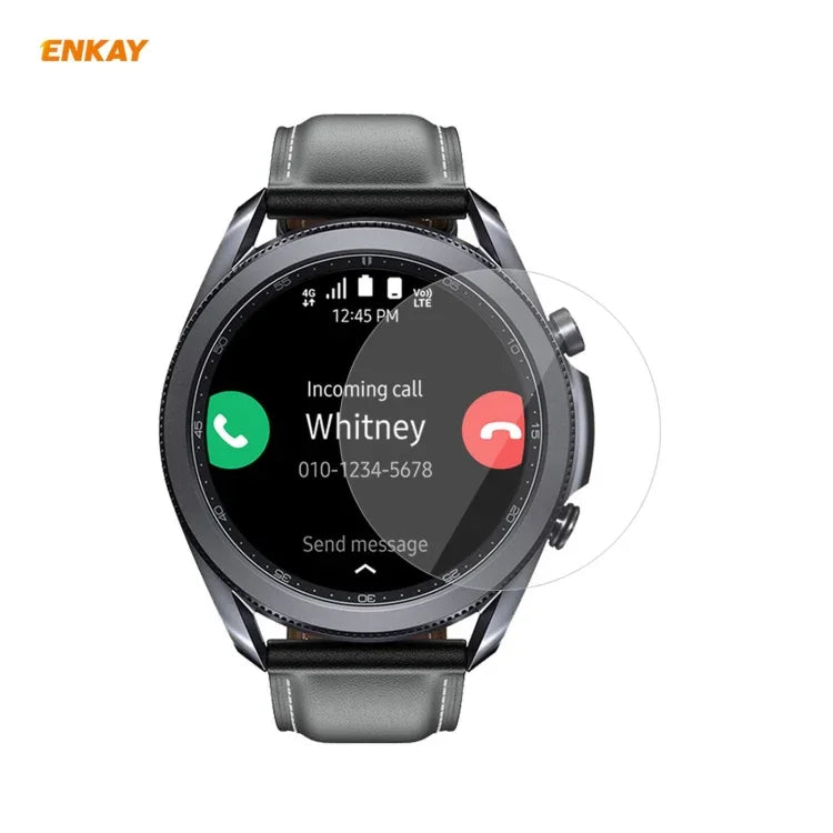 2 Stück ENKAY Hat-Prince Klare HD PET-Displayschutzfolie, für Samsung Galaxy Watch3 45 mm und Samsung Galaxy Watch3 41 mm