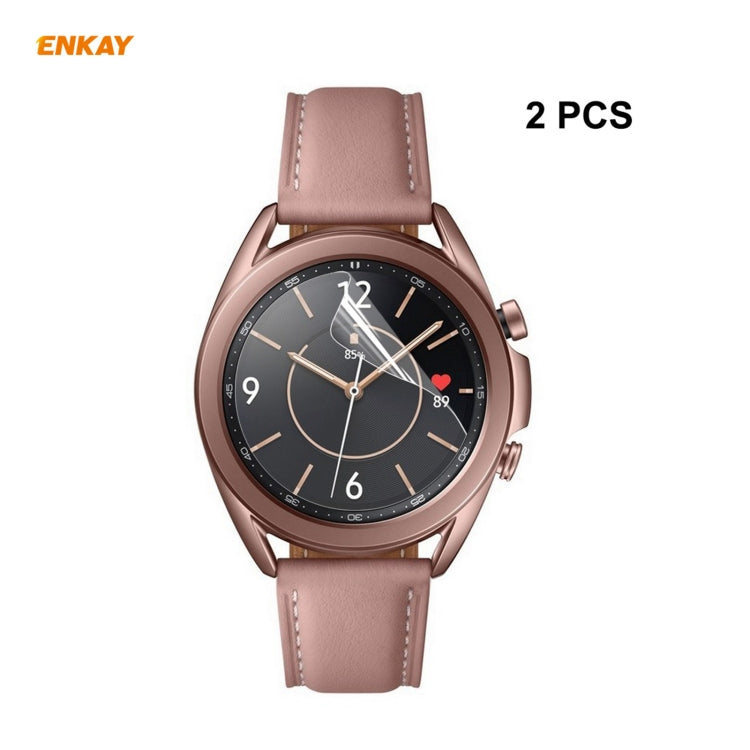 2 Stück ENKAY Hat-Prince Klare HD PET-Displayschutzfolie, für Samsung Galaxy Watch3 45 mm und Samsung Galaxy Watch3 41 mm