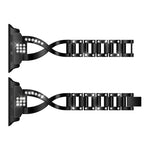 X-förmiges, diamantbesetztes Armband aus massivem Edelstahl für Apple Watch Series 3, 2 und 1 (42 mm)