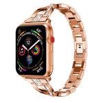 X-förmiges, diamantbesetztes Armband aus massivem Edelstahl für Apple Watch Series 3, 2 und 1 (42 mm)