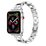 X-förmiges, diamantbesetztes Armband aus massivem Edelstahl für Apple Watch Series 3, 2 und 1 (42 mm)
