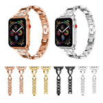 X-förmiges, diamantbesetztes Armband aus massivem Edelstahl für Apple Watch Series 3, 2 und 1 (42 mm)