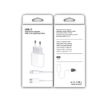 2-in-1 PD 20W Einzelner USB-C / Typ-C Port Reiseladegerät + 3A PD3.0 USB-C / Typ-C auf 8 Pin Schnelllade-Datenkabel Set, Kabellänge: 1m, EU Stecker, 20W 1m
