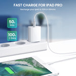 2-in-1 PD 20W Einzelner USB-C / Typ-C Port Reiseladegerät + 3A PD3.0 USB-C / Typ-C auf 8 Pin Schnelllade-Datenkabel Set, Kabellänge: 1m, EU Stecker, 20W 1m