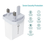 SDC-30W 30W QC 3.0 USB + 2.4A Dual USB 2.0 Ports Mobile Phone Tablet PC Universal Quick Charger Travel Charger, UK Plug, UK Plug