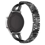 X-förmiges, diamantbesetztes Armband aus massivem Edelstahl für Samsung Gear S3