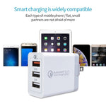 SDC-30W 2 in 1 USB to USB-C / Type-C Data Cable + 30W QC 3.0 USB + 2.4A Dual USB 2.0 Ports Mobile Phone Tablet PC Universal Quick Charger Travel Charger Set, US Plug, with USB-C / Type-C Cable, US Plug
