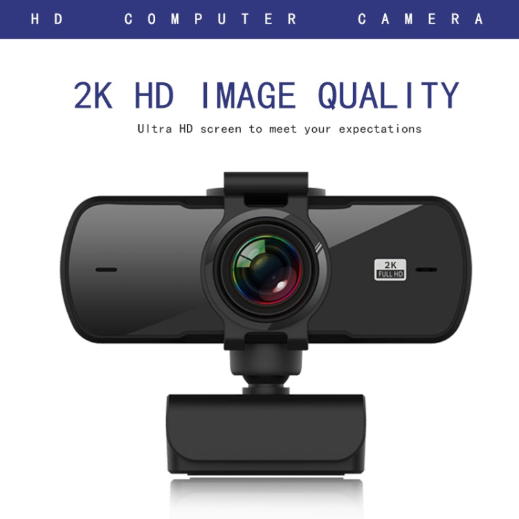 C5 4 Millionen Pixel Autofokus 2K Full HD Webcam 360 Grad Drehung USB Treiberfreie Live-Übertragungs-Webkamera mit Mikrofon, C5