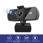C5 4 Millionen Pixel Autofokus 2K Full HD Webcam 360 Grad Drehung USB Treiberfreie Live-Übertragungs-Webkamera mit Mikrofon, C5