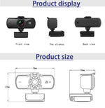 C5 4 Millionen Pixel Autofokus 2K Full HD Webcam 360 Grad Drehung USB Treiberfreie Live-Übertragungs-Webkamera mit Mikrofon, C5
