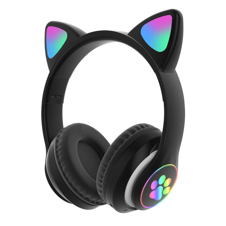 TN-28 3,5mm Bluetooth 5.0 Dual-Verbindung RGB Katzenohren Bass Stereo Geräuschunterdrückende Kopfhörer Unterstützt TF-Karte mit Mikrofon