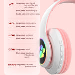 TN-28 3,5mm Bluetooth 5.0 Dual-Verbindung RGB Katzenohren Bass Stereo Geräuschunterdrückende Kopfhörer Unterstützt TF-Karte mit Mikrofon