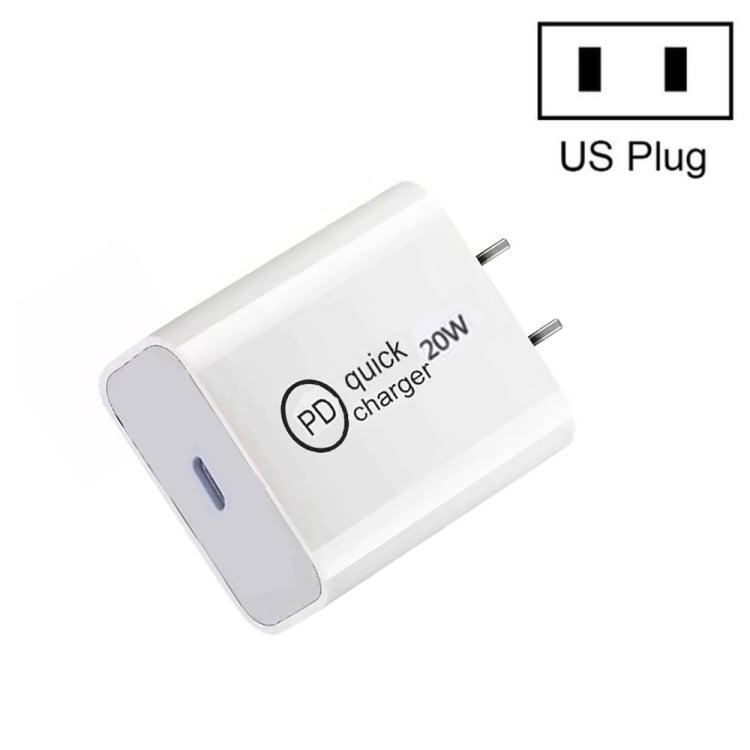 SDC-20W PD 20W Einzelladegerät mit USB-C / Typ-C Schnittstelle, EU-Stecker, US-Stecker, UK-Stecker