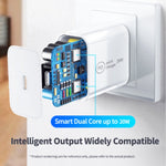 SDC-20W 2-in-1 PD 20W USB-C / Type-C Reise-Ladegerät + 3A PD 3.0 USB-C / Type-C zu USB-C / Type-C Schnelllade-Datenkabel-Set, Kabellänge: 1m, US Stecker, EU Stecker, UK Stecker