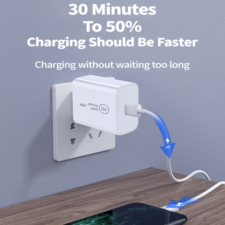 SDC-20W 2-in-1 PD 20W USB-C / Type-C Reise-Ladegerät + 3A PD 3.0 USB-C / Type-C zu USB-C / Type-C Schnelllade-Datenkabel-Set, Kabellänge: 1m, US Stecker, EU Stecker, UK Stecker