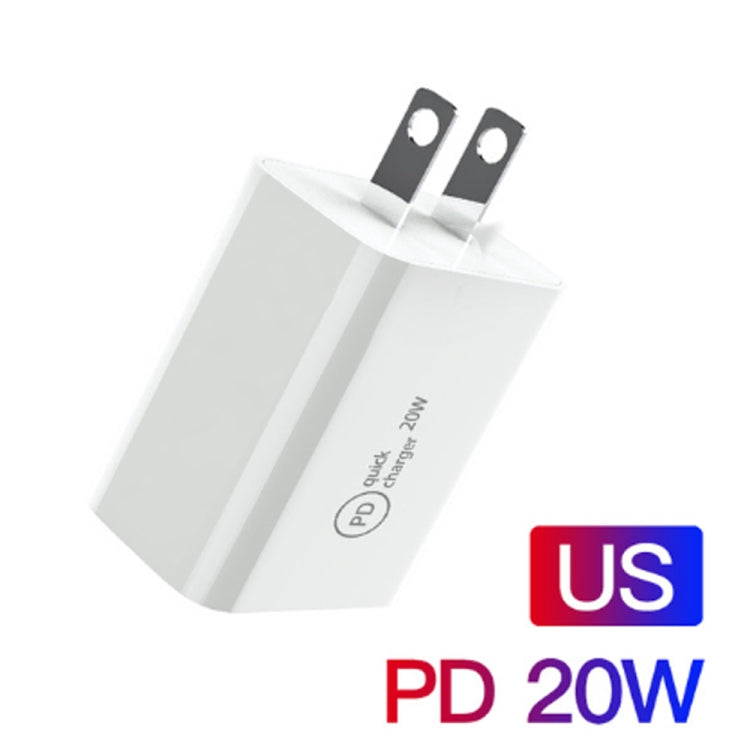 SDC-20W 2-in-1 PD 20W USB-C / Typ-C Reiseladegerät + 3A PD3.0 USB-C / Typ-C auf 8-Pin Schnelllade-Datenkabel-Set, Kabellänge: 1m, US-Stecker, EU-Stecker, UK-Stecker