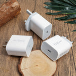 SDC-20W 2-in-1 PD 20W USB-C / Typ-C Reiseladegerät + 3A PD3.0 USB-C / Typ-C auf 8-Pin Schnelllade-Datenkabel-Set, Kabellänge: 1m, US-Stecker, EU-Stecker, UK-Stecker
