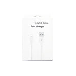 XJ-017 3A USB Male to 8 Pin Male Fast Charging Data Cable,  Length: 1m, 1m