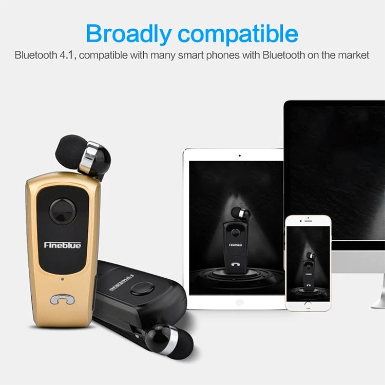 F920 CSR4.1 Einziehbares Kabel Anrufer Vibrationserinnerung Diebstahlschutz Bluetooth Headset, Schwarz, Weiß, Gold, Silber, Grau