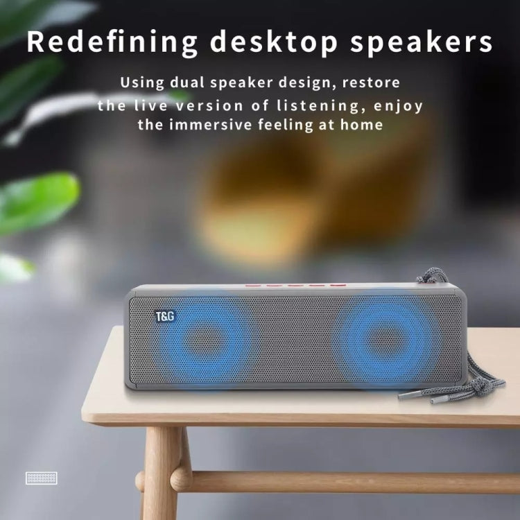 T&G TG271 TWS Subwoofer Bluetooth-Lautsprecher mit geflochtenem Seil, unterstützt USB/AUX/TF-Karte/FM