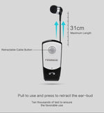 F960 CSR4.1 Einziehbares Kabel Anrufer Vibrationserinnerung Diebstahlschutz Bluetooth Headset, Schwarz, Weiß, Gold, Silber
