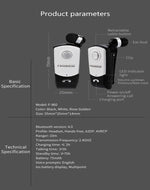 F960 CSR4.1 Einziehbares Kabel Anrufer Vibrationserinnerung Diebstahlschutz Bluetooth Headset, Schwarz, Weiß, Gold, Silber