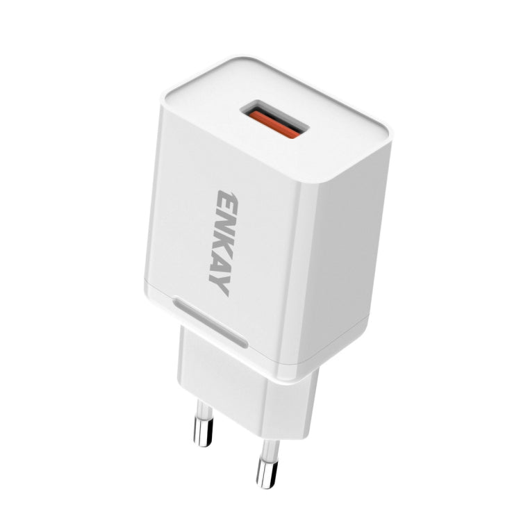 ENKAY Hat-Prince T006-1 18W USB QC 3.0 Schnelllade-Reiseladegerät Netzteil, EU Stecker