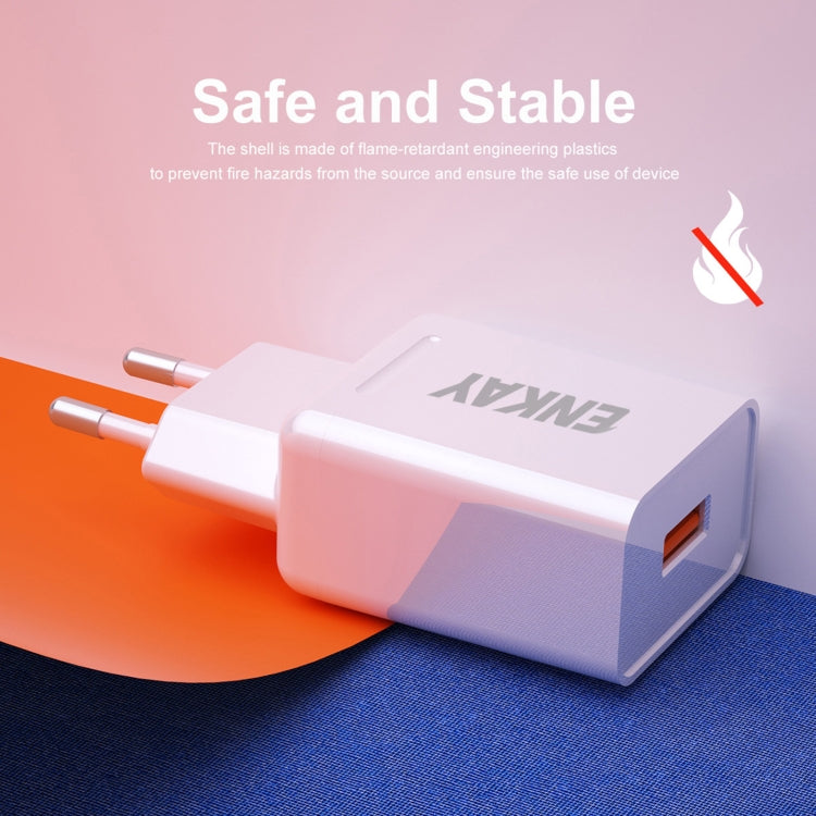 ENKAY Hat-Prince T006-1 18W USB QC 3.0 Fast Charging Travel Charger Power Adapter, EU Plug