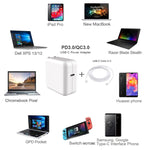 PD-96W 96W PD USB-C / Typ-C Laptop-Netzteil + 2m 5A USB-C / Typ-C zu USB-C / Typ-C Schnellladekabel für MacBook Pro, EU-Stecker, US-Stecker, UK-Stecker