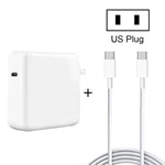 PD-96W 96W PD USB-C / Typ-C Laptop-Netzteil + 2m 5A USB-C / Typ-C zu USB-C / Typ-C Schnellladekabel für MacBook Pro, EU-Stecker, US-Stecker, UK-Stecker