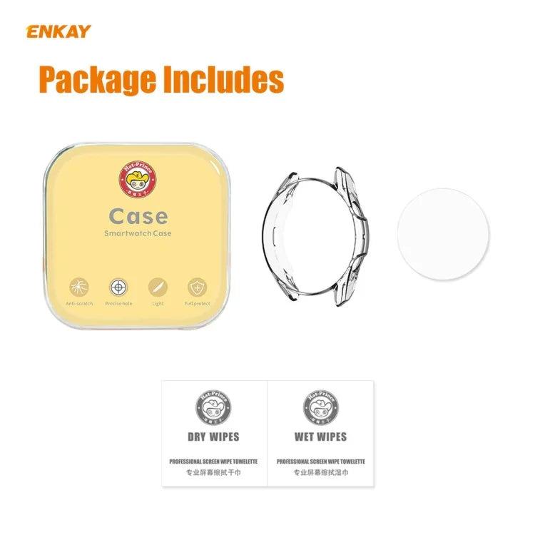 2 in 1 ENKAY Hat-Prince Transparent Soft TPU Case + 0.2mm 9H 2.15D Curved Edge Tempered Glass Film, For Samsung Galaxy Watch 3 45mm