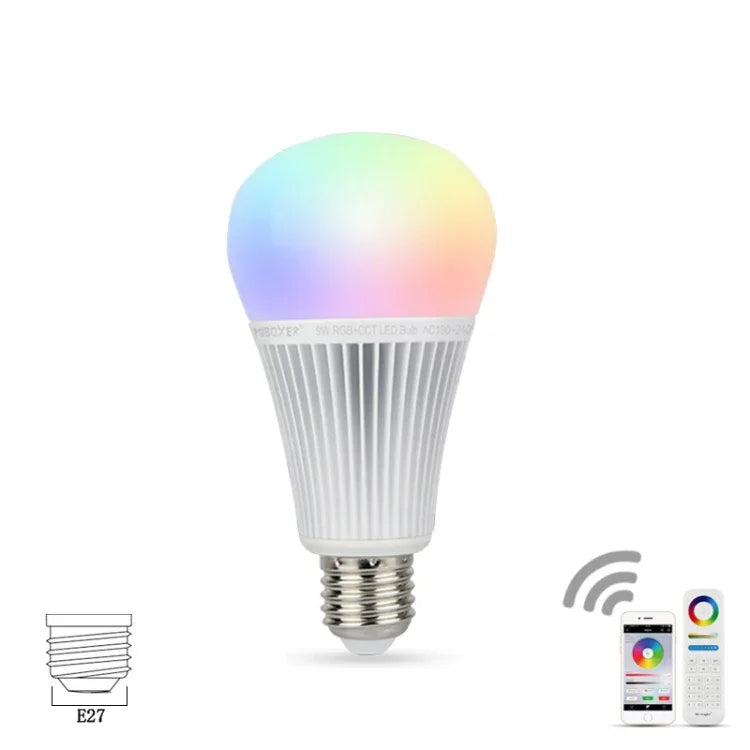 FUT012 E27 9W RGB + CCT LED-Glühbirne 100V-240V Vollfarbige Fernbedienung Smart Bulb WiFi 2.4G Kabellos