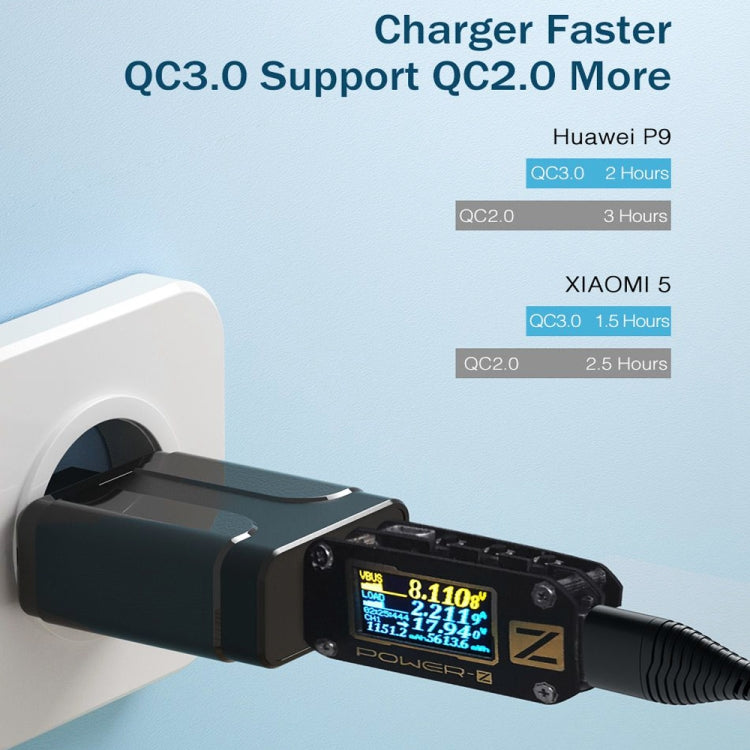 LZ-023 18W  QC3.0 USB Portable Travel Charger + 3A USB toType-C Data Cable, US Plug, Type-C Data Cable, US Plug