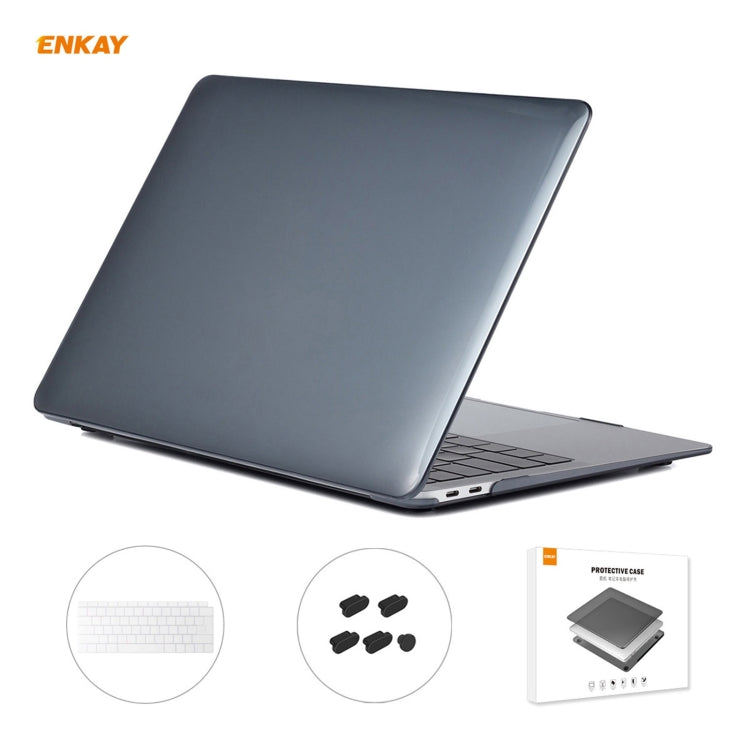 ENKAY 3-in-1 Kristall-Laptop-Schutzhülle + EU-Version TPU-Tastaturfolie + Staubschutz-Stöpsel-Set für MacBook Air 13,3 Zoll A1932 (2018), Für MacBook Air 13,3 Zoll A1932 (2018)