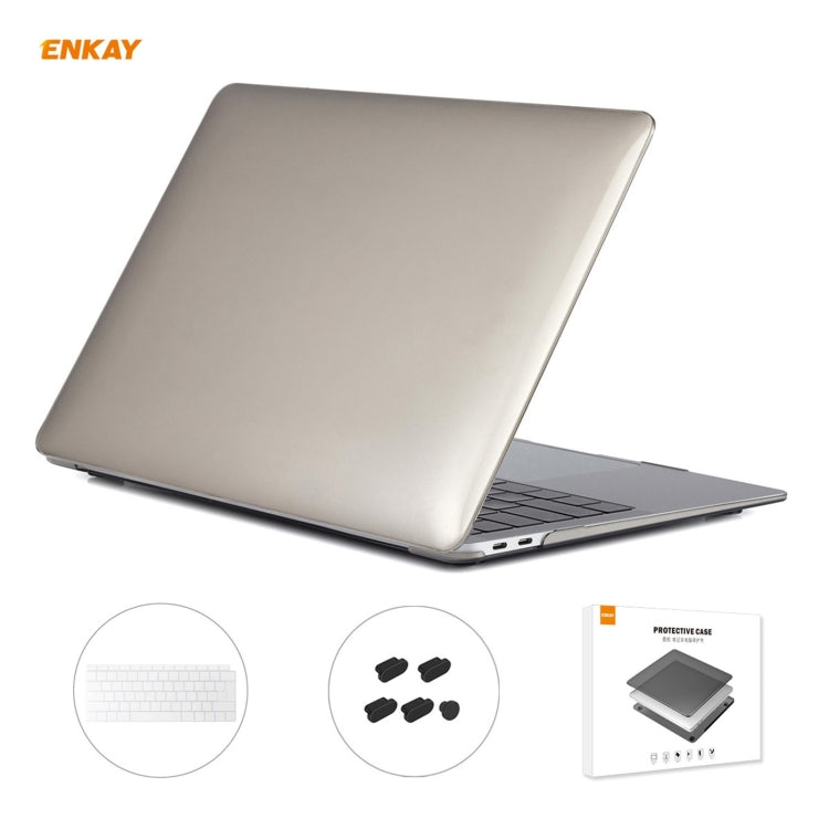 ENKAY 3-in-1 Kristall-Laptop-Schutzhülle + EU-Version TPU-Tastaturfolie + Staubschutz-Stöpsel-Set für MacBook Air 13,3 Zoll A1932 (2018), Für MacBook Air 13,3 Zoll A1932 (2018)