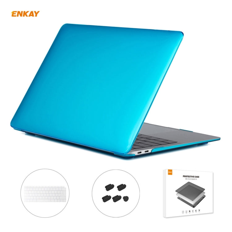 ENKAY 3-in-1 Kristall-Laptop-Schutzhülle + EU-Version TPU-Tastaturfolie + Staubschutz-Stöpsel-Set für MacBook Air 13,3 Zoll A1932 (2018), Für MacBook Air 13,3 Zoll A1932 (2018)