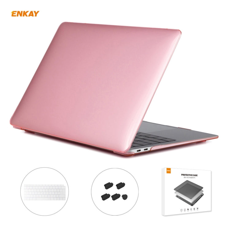 ENKAY 3-in-1 Kristall-Laptop-Schutzhülle + EU-Version TPU-Tastaturfolie + Staubschutz-Stöpsel-Set für MacBook Air 13,3 Zoll A1932 (2018), Für MacBook Air 13,3 Zoll A1932 (2018)