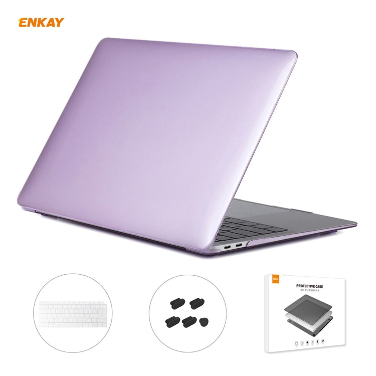 ENKAY 3-in-1 Kristall-Laptop-Schutzhülle + EU-Version TPU-Tastaturfolie + Staubschutz-Stöpsel-Set für MacBook Air 13,3 Zoll A1932 (2018), Für MacBook Air 13,3 Zoll A1932 (2018)