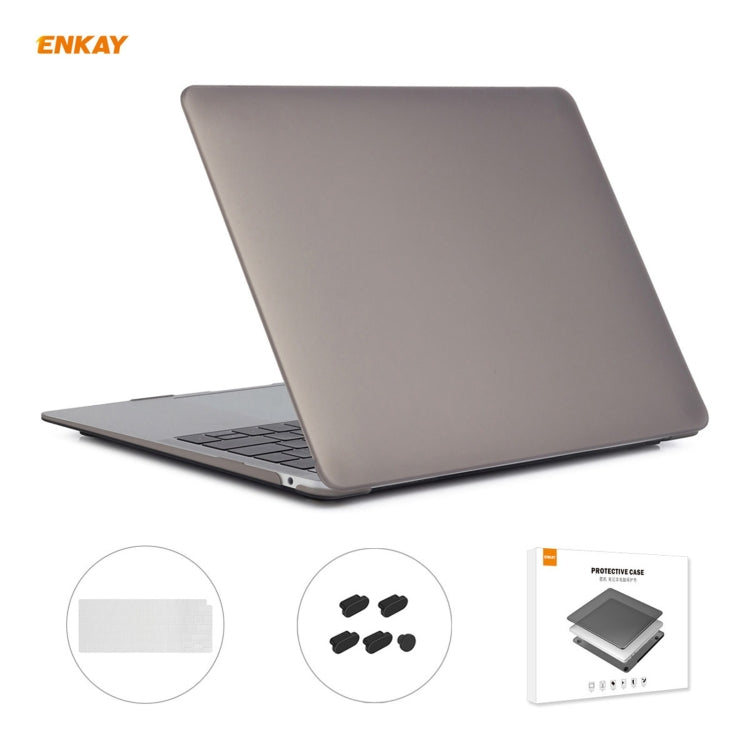 ENKAY 3 in 1 Matte Laptop-Schutzhülle + EU-Version TPU Tastaturfolie + Staubschutz-Stöpsel-Set für MacBook Air 13,3 Zoll A2179 & A2337 (2020), Für MacBook Air 13,3 Zoll A2179 (2020)