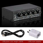 3-Kanal-Mischer Front-Stereo-Verstärker mit Höhen-/Mitten-/Bassregler, USB 5V Stromversorgung, US-Stecker, B056