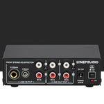 3-Kanal-Mischer Front-Stereo-Verstärker mit Höhen-/Mitten-/Bassregler, USB 5V Stromversorgung, US-Stecker, B056