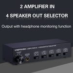 B032 2-in 4-out Leistungsverstärker-Umschalter Lautsprecher Verlustfreie Klangqualität 300W pro Kanal Schalterverteiler-Komparator mit Kopfhörer-Überwachungsfunktion / Audio-Eingang, B032