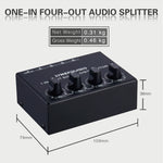 1-in-4-out Stereo-Front-Signalverstärker, unabhängige Ausgangslautstärkeregelung, Cinch-Schnittstelle, verlustfreier Verteiler, US-Stecker, B029
