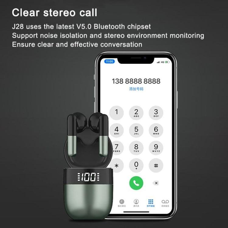J28 TWS Kabellose Bluetooth Ohrhörer LED Digitalanzeige HIFI Musik Sport Ohrhörer
