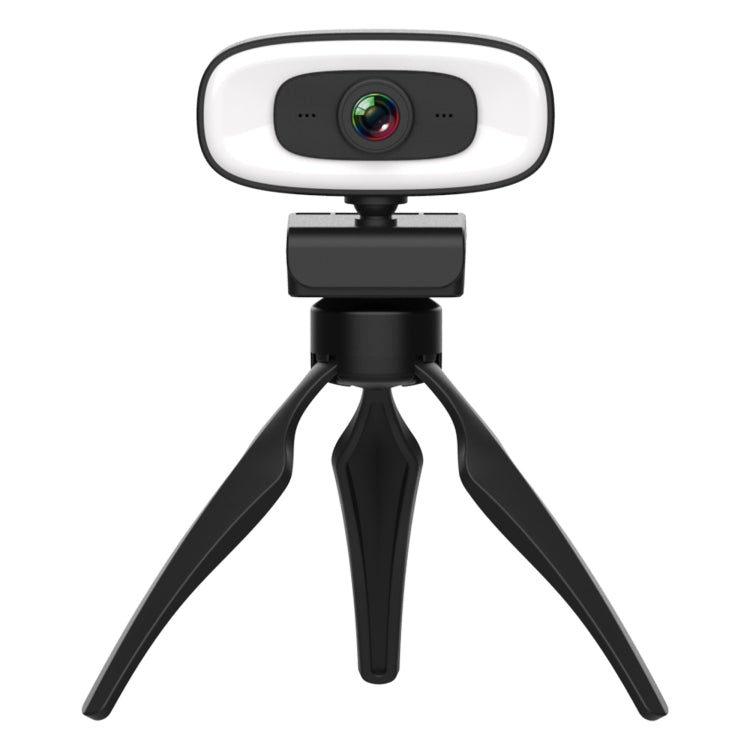 C10 2K HD Verzerrungsfreie 360 Grad Drehbare Webcam mit dreistufigem Fülllicht USB Treiberfrei, Eingebautes klareres Mikrofon