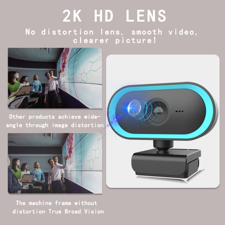 C11 2K Bildqualität HD ohne Verzerrung 360 Grad drehbar Eingebautes Mikrofon Klare Klang-Webcams mit Stativ