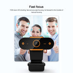 312 1080P HD USB 2.0 PC Desktop Kamera Webcam mit Mikrofon, Kabellänge: ca. 1,3m, Standard, mit Stativ, Blickschutz